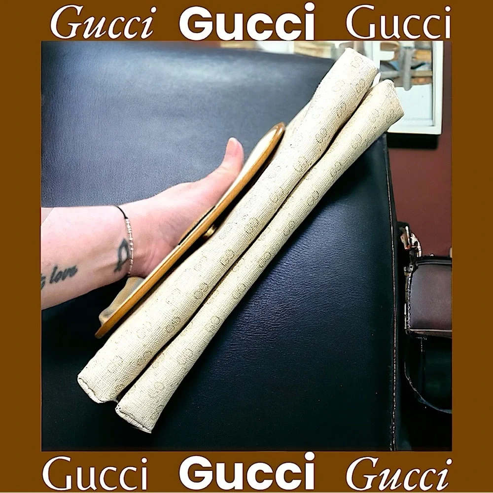 Gucci Cream and Tan Shoulder Bag see pics for callouts, thanks! - Picture 9 of 15